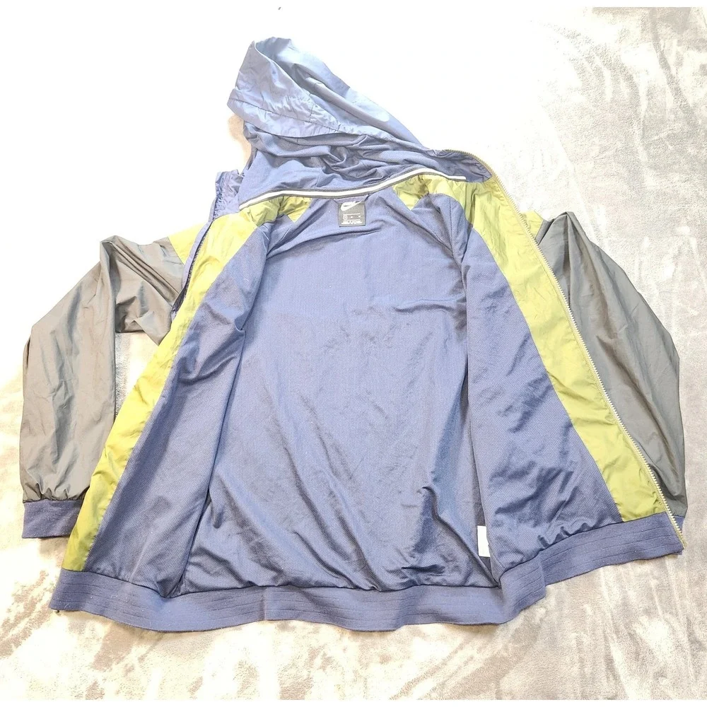 Nike Jacket Mens Medium Blue Green Windrunner Windbreaker Color Block Vintage